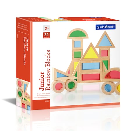 Guidecraft Jr. Rainbow Blocks, 20 Piece Set G3082